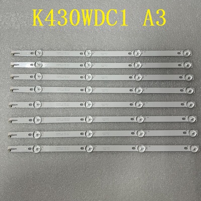 8pcs*4LED全新灯条 K430WDC1 A3 4708-K43WDC-A3113N01