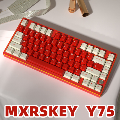 MXRSKEY火星之钥Y75机械键盘客制化套件RGB双模铝坨坨旋钮RGB背光