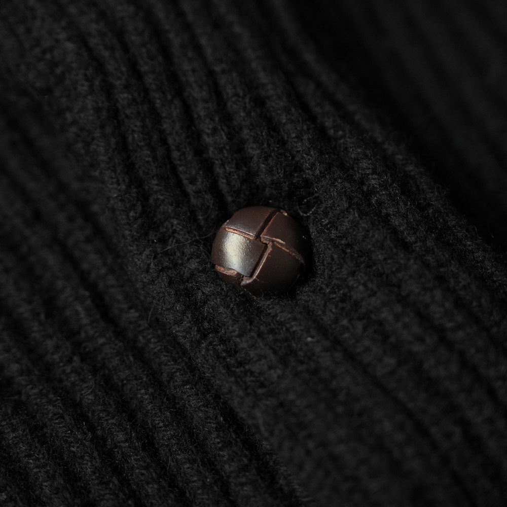 NVGS MFG CLASSIC BLACK SHAWL NECK CARDIGAN SWEATER JACKET WOOL SIMPLE SLIM URBAN BRITISH VINTAGE