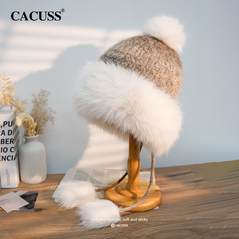cacuss护耳针织帽显脸小