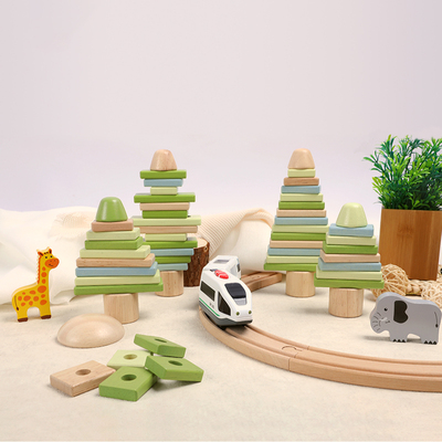 菲加尼婴儿可啃咬积木玩具森林叠叠乐宝宝益智拼装玩具周岁礼物