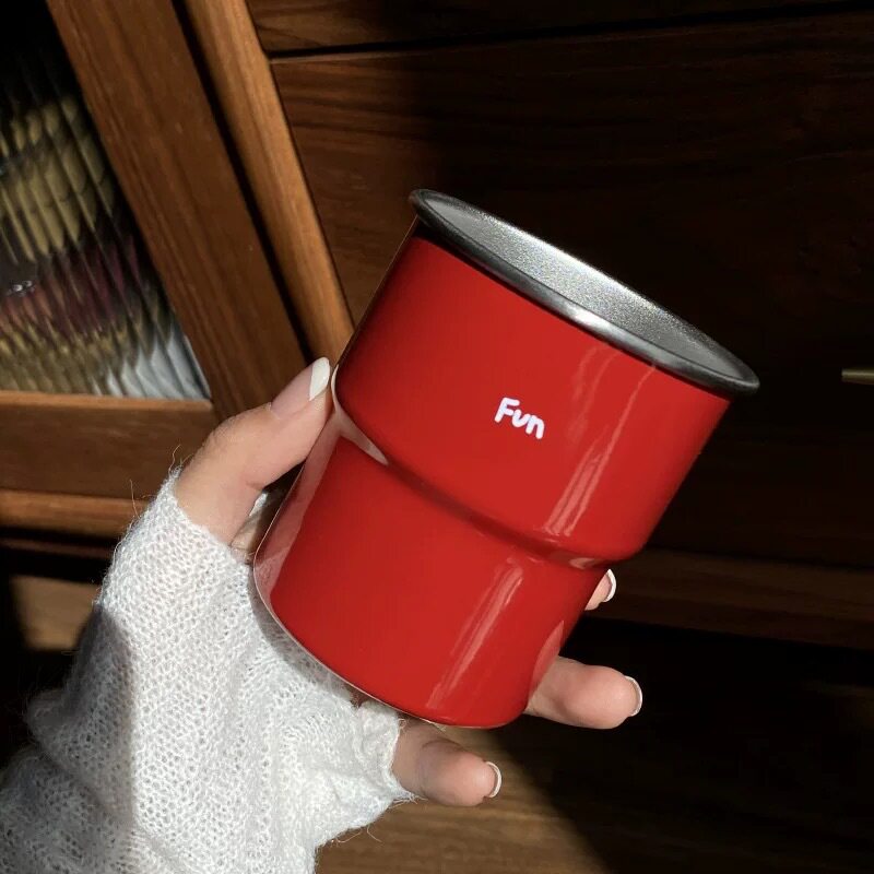 新年正红色 304不锈钢水杯户外便携咖啡杯漱口杯刷牙杯涂鸦旅行杯