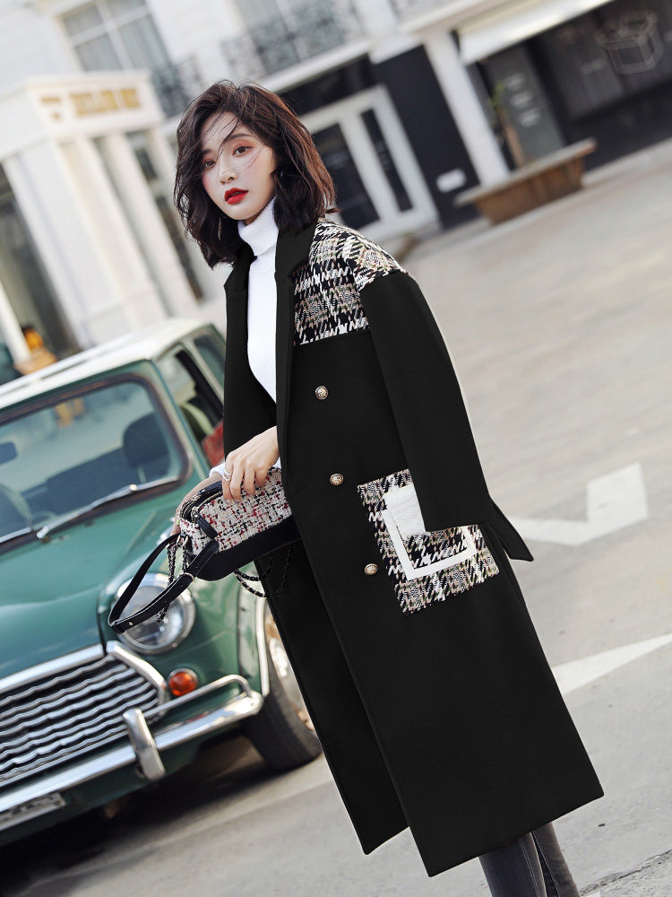 黑色毛呢外套女中長款過膝2019秋冬新款百搭羊絨呢子大衣加厚爆款在類目 女裝/女士精品, 毛呢外套中 - 來自Buy2taobao.com提供專業的淘寶代購服務