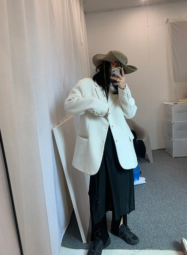 Msstudio 50羊毛呢子西装外套女新款韩版宽松休闲复古气质chic