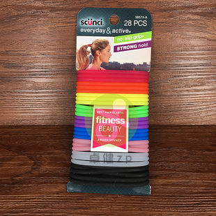 美国原装Scunci思恳希运动硅胶防滑发圈绳 瑜伽弹力皮筋发饰38573