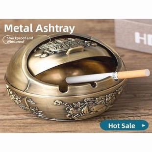 烟烟灰缸自动开盖覆古创意个性耐摔欧式家用客厅茶几大号高档烟缸