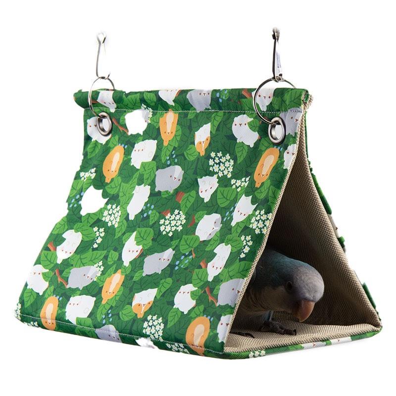 鹦鹉窝夏天鸟巢吊床鸟房子睡觉窝三角鸟帐篷牡丹玄凤夏季避暑鸟屋