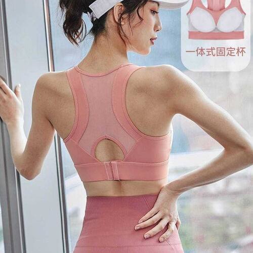 运动内衣女防震防下垂跑步背心带胸垫健身服春高强度瑜伽文胸bra