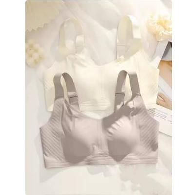 无痕内衣女夏季薄款大胸显小显瘦无钢圈防下垂大码文胸收副乳聚拢