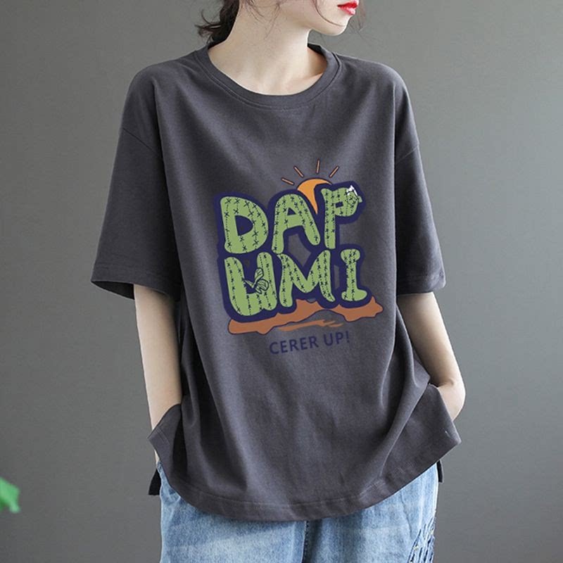 新款清仓捡漏女装夏季纯棉宽松显瘦T恤大码短袖上衣圆领百搭t恤