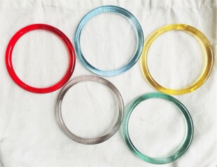 新品 一对 12cm五色外径塑料圈diy包配件提手柄布艺编织皮革手工7元