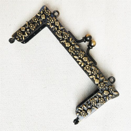 新品12cm方形繁花古铜色针孔复古口金diy包配件皮革编织布艺40元