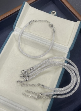 S925银意大利进口工艺锆石网链钱袋子手链 个性百搭手饰