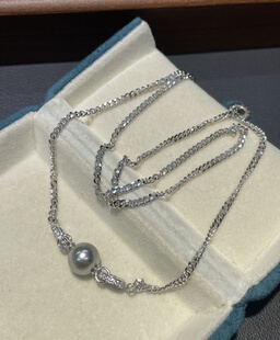 S925银镀白金2.5mm古巴万能扣项链双扣时尚 叠戴项链 气质粗款