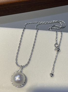 意大利进口工艺可调节长度珍珠吊坠项链素链纯银1.8mm钻石链