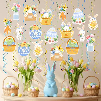 亚马逊复活节兔子胡萝卜螺旋挂饰