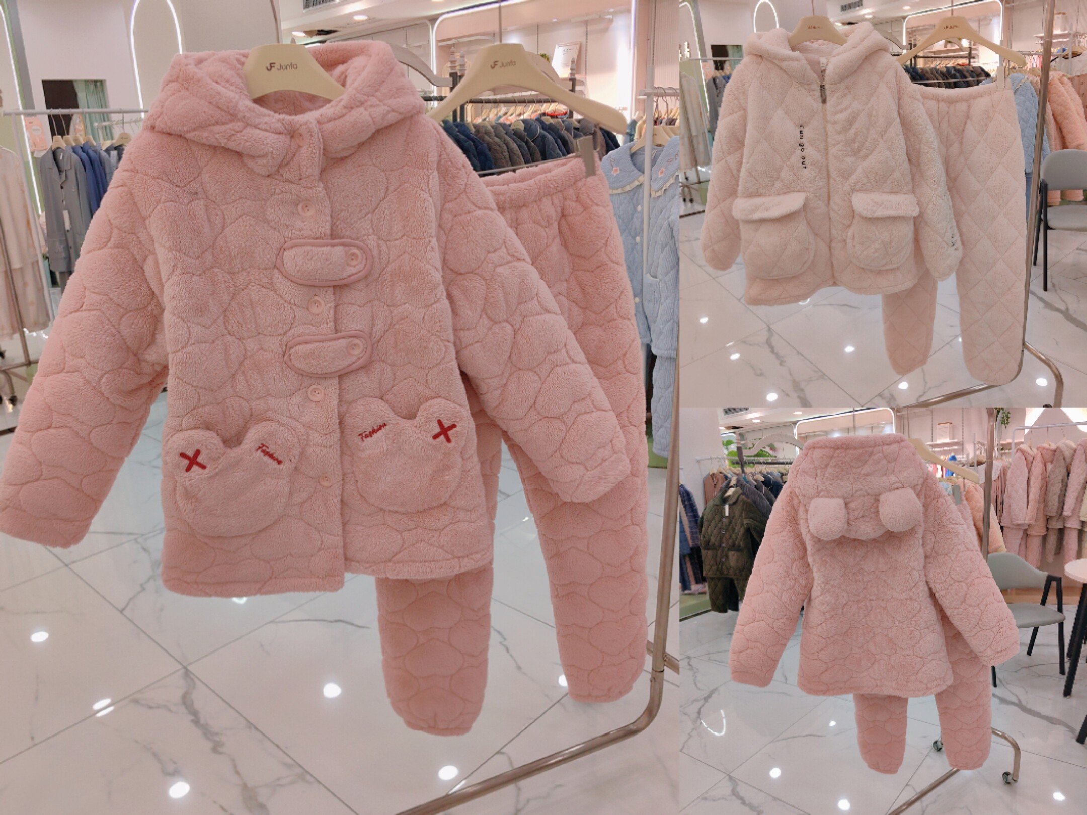 圆壳特价睡衣女孩冬季珊瑚绒加厚初中生法兰绒甜美可外穿家居服套