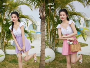 夏思芬连体裙子游泳衣女士甜美碎花古风修身显瘦保守遮肉泳装6032