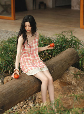 美家臣【婴儿棉】棉纱睡衣女夏季纯棉吊带短裤少女风双层纱布套装