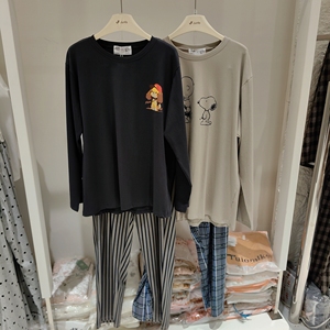 芊芬睡衣春秋新款男生长袖纯棉薄款休闲卡通可外穿宽松家居服套装