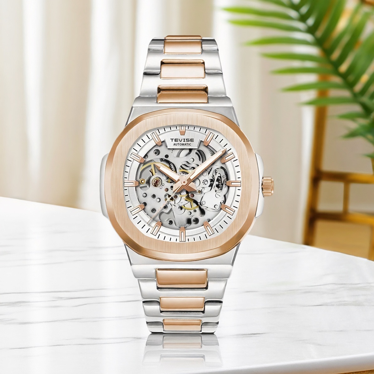 瑞士新款男士镂空机械表防水手表