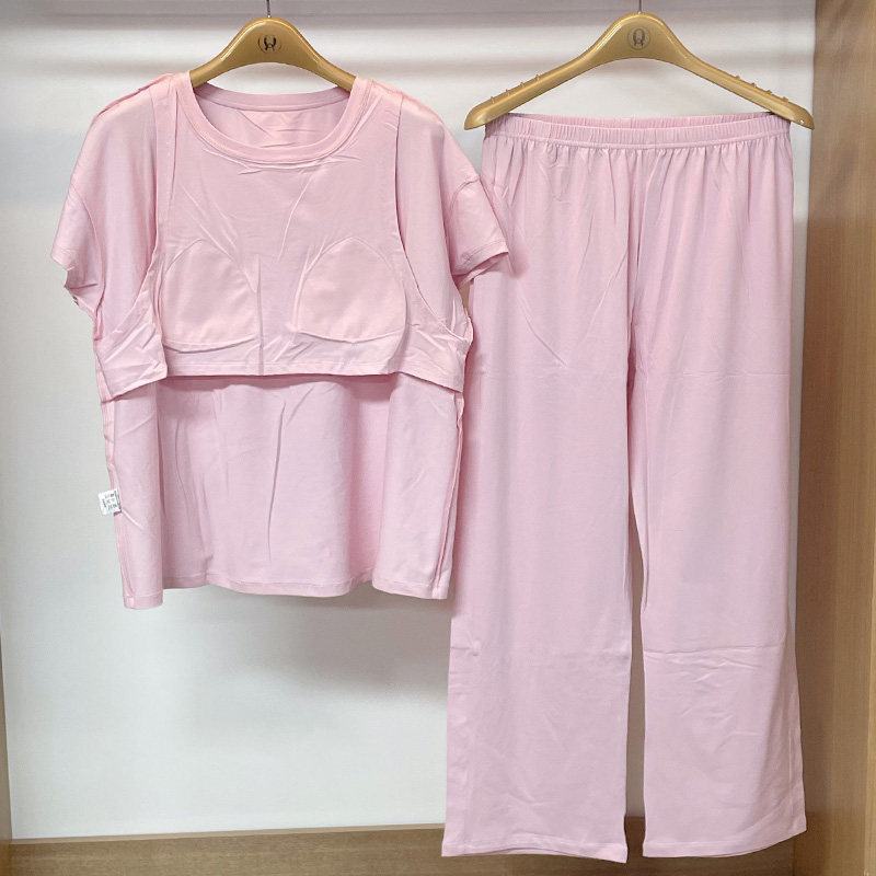 绮瑞女士短袖莫代尔胸垫款家居服