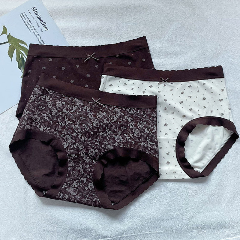 女士保暖内裤女中腰加绒微厚冬季女磨毛发热秋冬蚕丝裆性感三角裤
