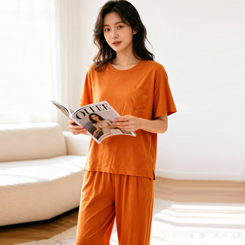 绮瑞女士棉莫短袖休闲薄款家居服