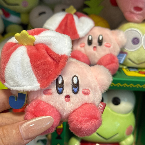 日单 星之卡比迷你毛绒挂件粉色带伞款可爱kirby公仔娃娃桌面摆件