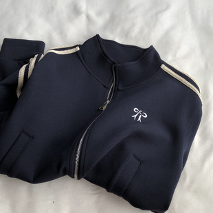 精zhi剌绣立领拉链开衫 女外贸