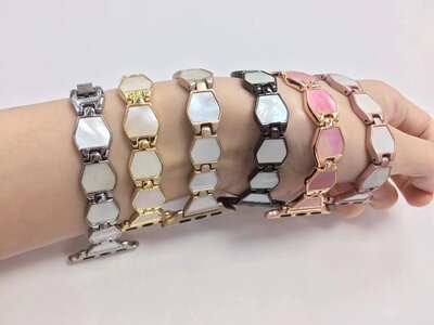 苹果手表5/4/SE/3金属表带贝壳