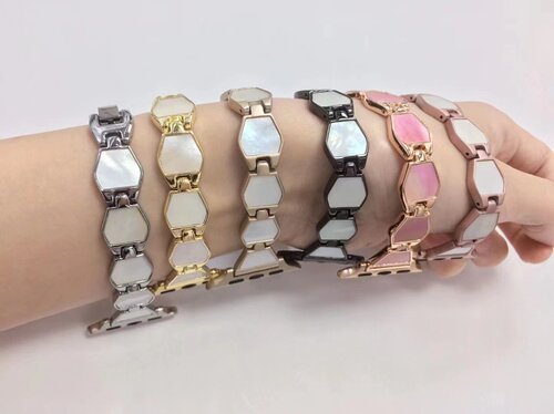 苹果手表5/4/SE/3金属表带贝壳