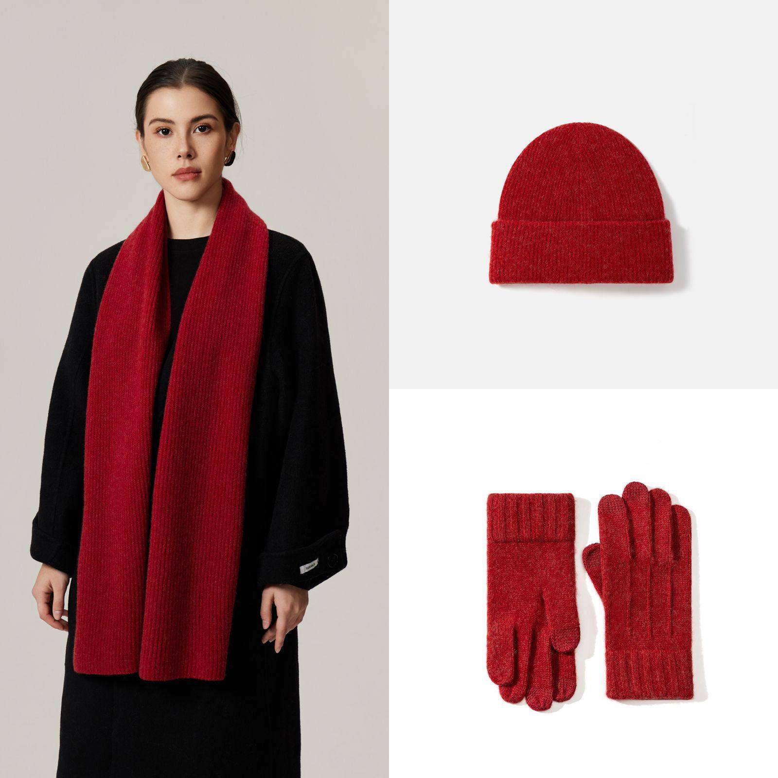 礼盒三件套7%羊绒93%羊毛围巾帽子手套新年赠礼韩系保暖围脖,服饰配件/皮带/帽子/围巾,围巾/丝巾/披肩,淘宝优惠券,粉丝福利购,淘宝优惠卷