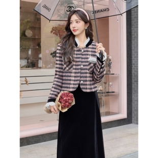 休闲时尚 裙女2025春秋新款 遮肉显瘦半身裙三件套 气质马甲套装 法式