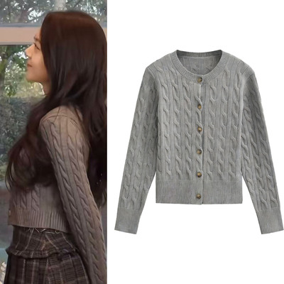骄阳似我赵今麦聂曦光同款衣服灰色毛衣韩系针织衫百搭毛衣外套