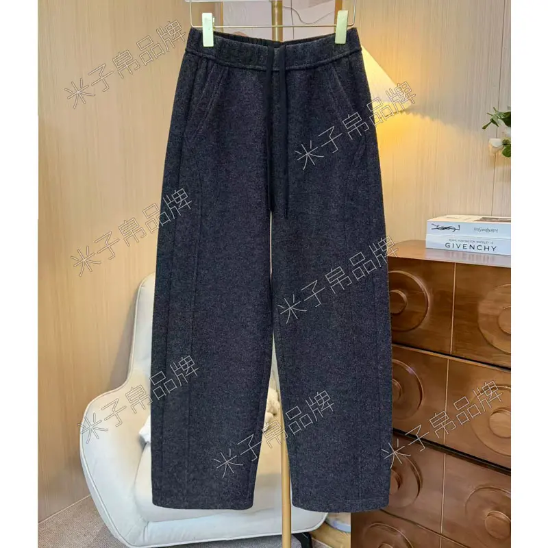 HM-弯刀直通裤2025冬新款九分加厚保暖显瘦休闲裤女裤AJ155