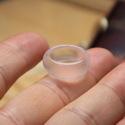 天然冰种缅甸水沫玉戒指女款时尚简约小众设计感高级食指戒饰品