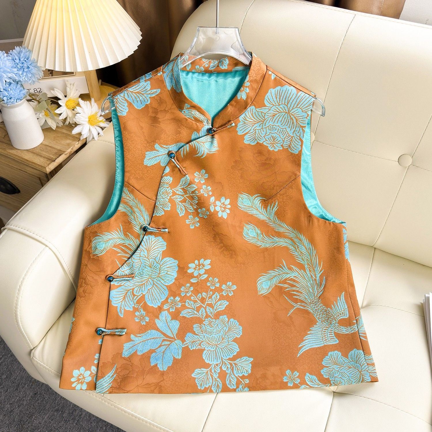 新中式国风马甲女装斜襟盘扣复古改良唐装马夹秋季新款小众设计