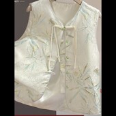 V领马夹新中式 马甲国风撞色短款 高档马甲女 国风新中式 2026春装