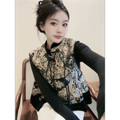 新款 新中式 高端春季 复古提花流苏马甲套装 洋气中国风马夹 国风女装