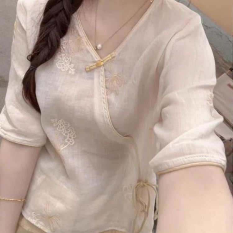 新中式国风精致小衫女2025夏季