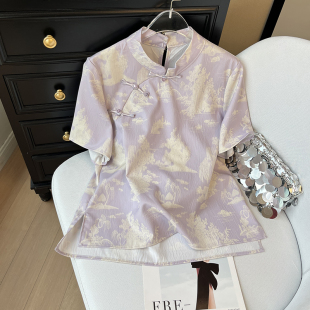 2026春季新款中国风新中式盘扣短袖女士气质宽松显瘦背心T恤上衣