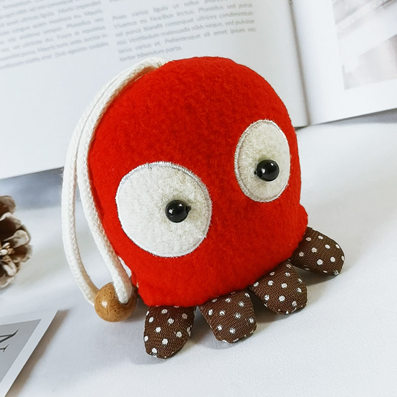 汽车钥匙包可爱女生钥匙收纳保护套小巧拉绳布艺卡通车内挂饰品