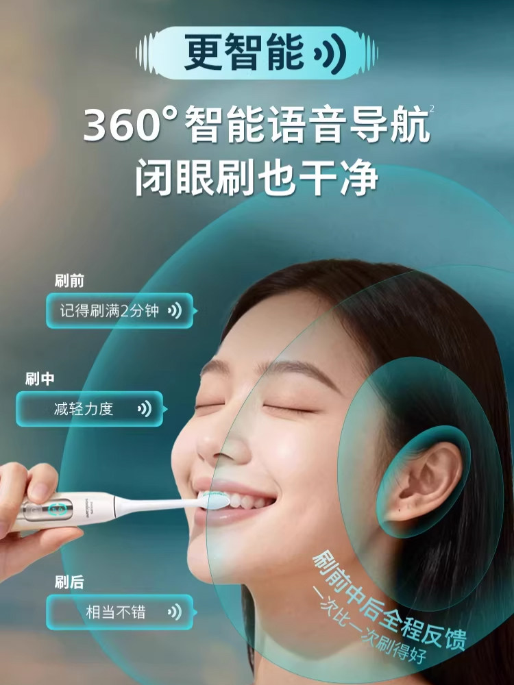 Philips Electric Toothbrush Diamond 5 Series HX5681 Smart Voice Navigation 2026 Official Fully Automatic Couple