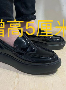 厚底撤柜新款一脚套休闲皮鞋