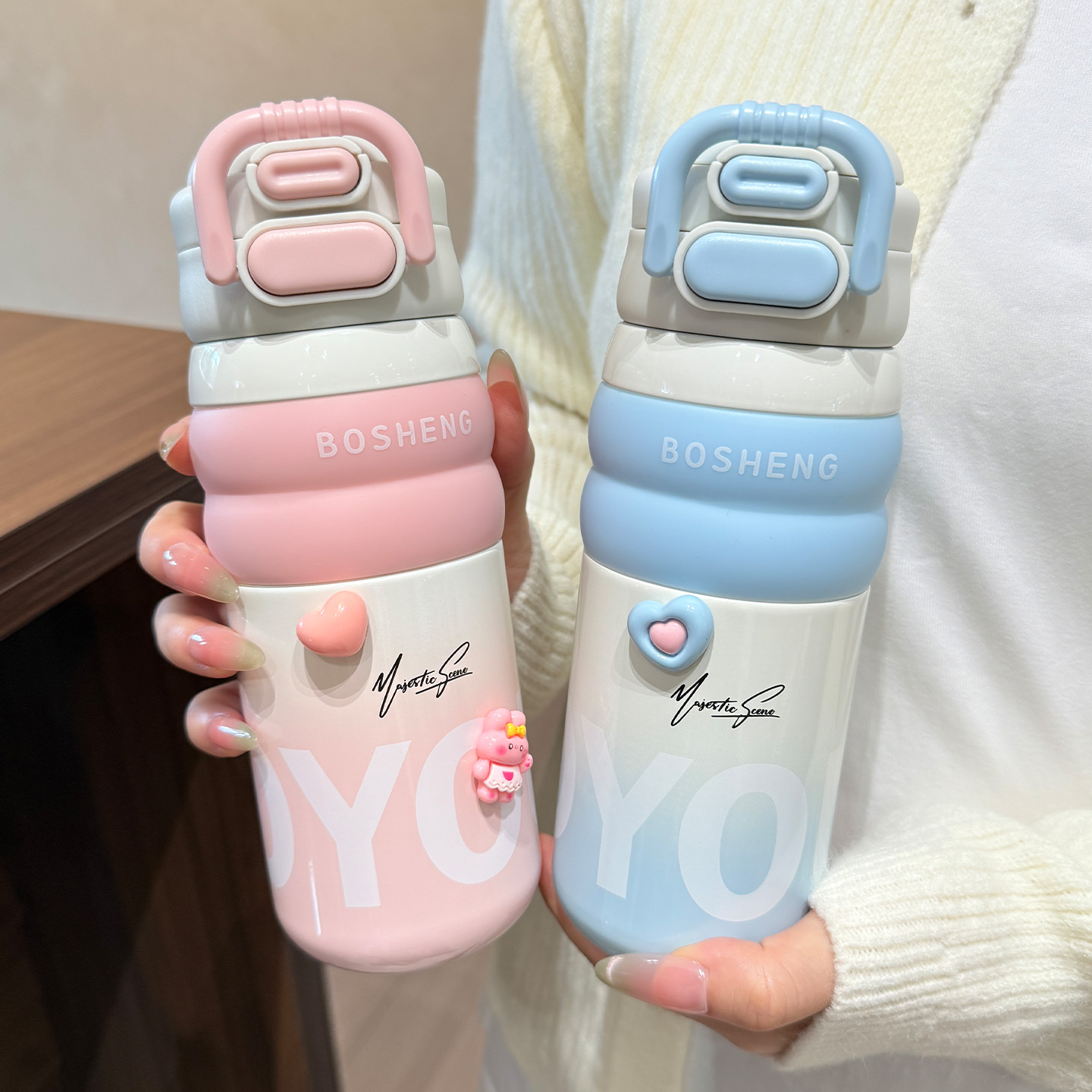 儿童保温杯学生上学专用吸管杯子