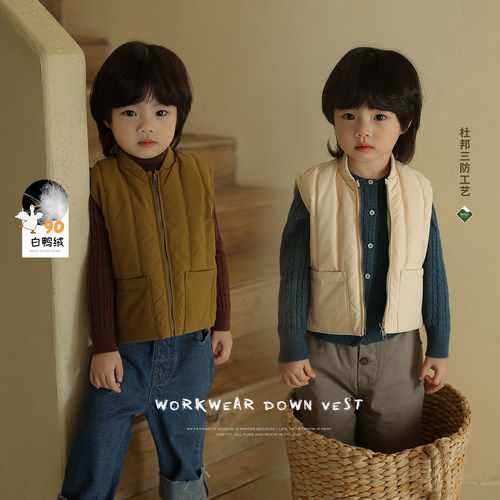 YUNERMA工装羽绒马甲男