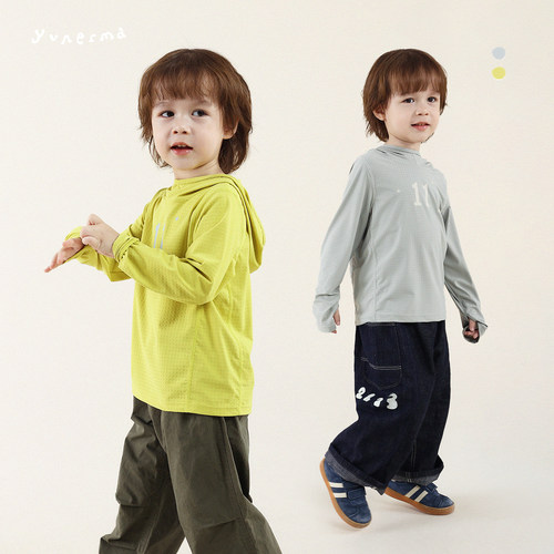 允儿妈男童秋季新款印花连帽T恤