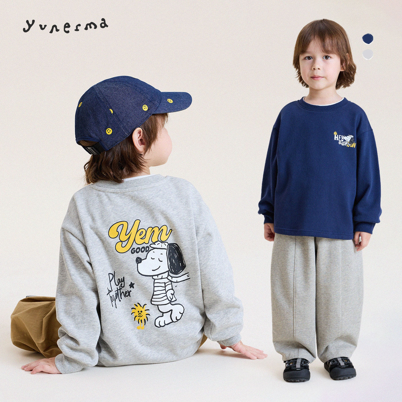 2026春秋新品儿童个性卡通圆领卫衣宝宝幼儿园长袖薄款套头上衣潮