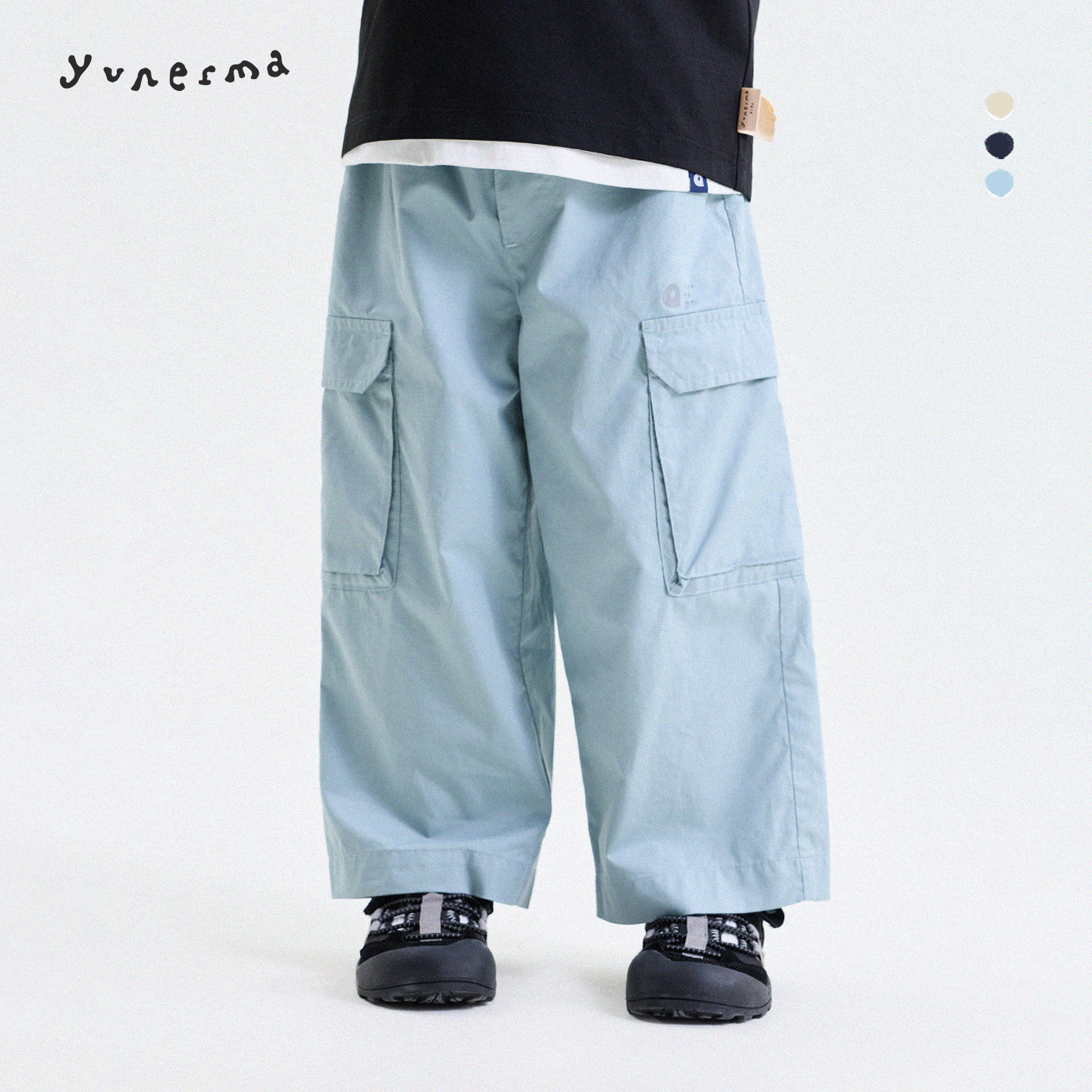 2026夏季新品允儿妈童装儿童幼儿园口袋休闲裤宝宝时尚宽松防蚊裤